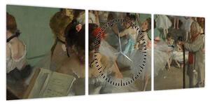 Obraz - Edgar Degas, The Dance Class, reprodukcje (z zegarem) (90x30 cm)