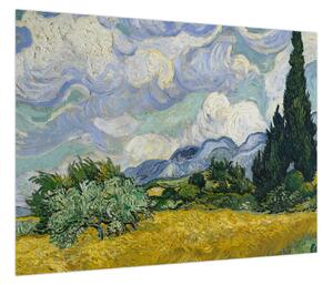Obraz - Vincent van Gogh, Wheat Field with Cypresses, reprodukcje (70x50 cm)