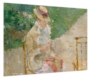 Obraz - Berthe Morisot, Young Woman Knitting, reprodukcje (70x50 cm)