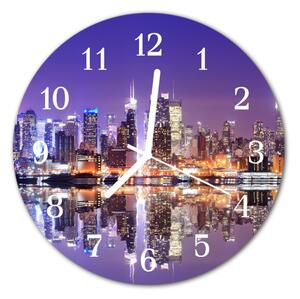 Zegar szklany okrągły Miasto