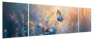 Obraz - Łąka z motylem (170x50 cm)