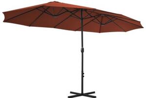 Parasol ogrodowy na słupku aluminiowym, 460 x 270 cm, terakota