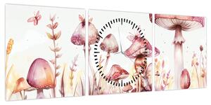 Obraz - Różowa wróżka (z zegarem) (90x30 cm)
