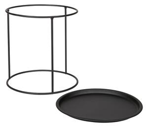 Czarny stolik WOOOD Ivar, Ø 40 cm