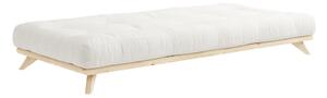 Jednoosobowe łóżko z litego drewna sosnowego z materacem Karup Design Senza Natural, 90x200 cm