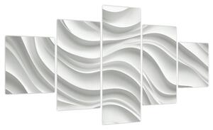 Obraz - 3D białe fale (125x70 cm)