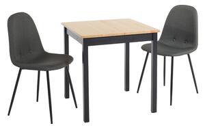 Stół z drewna sosnowego z czarną konstrukcją Bonami Essentials Sydney, 70x70 cm