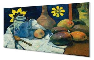 Obraz na szkle Martwa natura z dzbankiem herbaty i owocami - Paul Gauguin