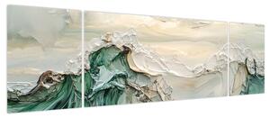 Obraz - 3D abstrakcja morza (170x50 cm)