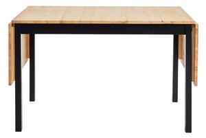 Rozkładany stół sosnowy z czarną konstrukcją Bonami Essentials Brisbane, 120(200)x70 cm