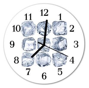 Zegar szklany okrągły Lód
