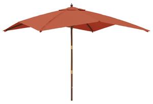 Parasol ogrodowy na drewnianym słupku, terakota, 300x300x273 cm