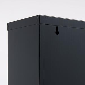 Czarna metalowa szafka na buty z 3 przegrodami Kave Home Rox