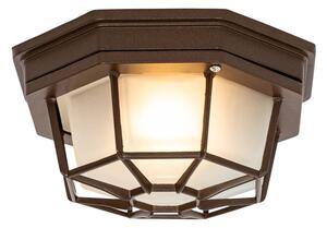 Rustykalna lampa sufitowa rdzawo brązowa 21,3 cm IP44 - Bri