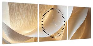 Obraz - Papierowa faktura (z zegarem) (90x30 cm)