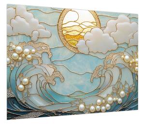 Obraz - 3D perły w oceanie (70x50 cm)