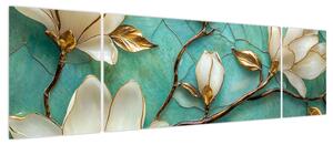Obraz - 3D magnolie (170x50 cm)