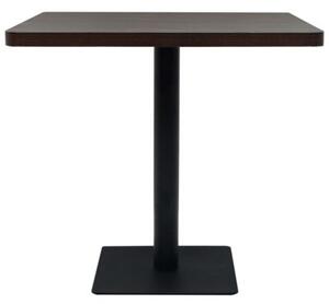 Stolik barowy z mdf na stalowej podstawie, 80x80x75 cm, jesion