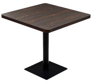 Stolik barowy z mdf na stalowej podstawie, 80x80x75 cm, jesion