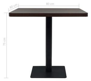 Stolik barowy z mdf na stalowej podstawie, 80x80x75 cm, jesion