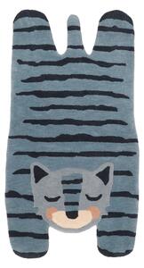 Lniany dywan dziecięcy Nattiot Blue Tigger, 65x125 cm
