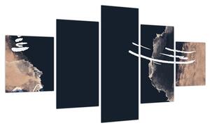 Obraz - Ciemnoniebieska abstrakcja (125x70 cm)