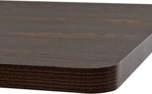Stolik barowy z mdf na stalowej podstawie, 80x80x75 cm, jesion