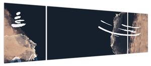 Obraz - Ciemnoniebieska abstrakcja (170x50 cm)