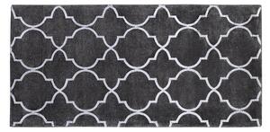 Dywan z wiskozy ze srebrnym wzorem marokańska koniczyna 80 x 150 cm szary Yelki Beliani