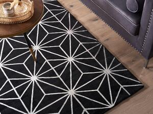 Nowoczesny dywan z wiskozy 160 x 230 cm złoty geometryczny wzór czarny Sibel Beliani