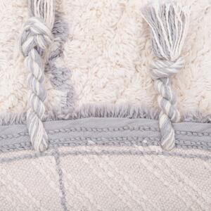 Biało-szary dywan dziecięcy z bawełny wykonany ręcznie Nattiot Come, ø 120 cm