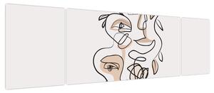 Obraz - Makijaż twarzy ze sztuką linii (170x50 cm)