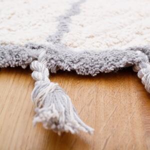 Biało-szary dywan dziecięcy z bawełny wykonany ręcznie Nattiot Come, ø 120 cm