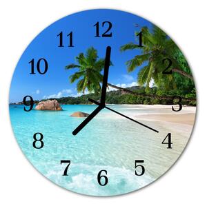 Zegar szklany okrągły Plaża