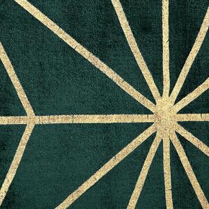 Nowoczesny dywan z wiskozy 140 x 200 cm złoty geometryczny wzór zielony Sibel Beliani