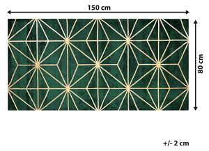 Nowoczesny dywan z wiskozy 80 x 150 cm złoty geometryczny wzór zielony Sibel Beliani