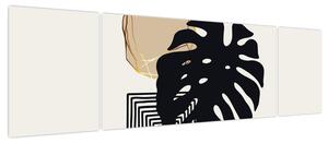 Obraz - Abstrakcja z tropikalnymi liśćmi N⁰2 (170x50 cm)
