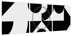 Obraz - Abstrakcja geometryczna N⁰1 (z zegarem) (90x30 cm)