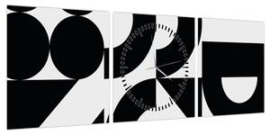 Obraz - Abstrakcja geometryczna N⁰2 (z zegarem) (90x30 cm)