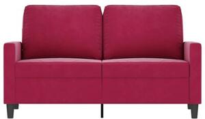 Sofa 2-osobowa, winna czerwieÅ, 120 cm, tapicerowana aksamitem