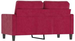 Sofa 2-osobowa, winna czerwieÅ, 120 cm, tapicerowana aksamitem