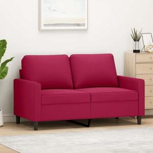 Sofa 2-osobowa, winna czerwieÅ, 120 cm, tapicerowana aksamitem