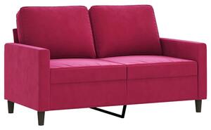 Sofa 2-osobowa, winna czerwieÅ, 120 cm, tapicerowana aksamitem