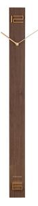 Brązowy drewniany zegar ścienny Karlsson Discreet Long, 7,7x90 cm