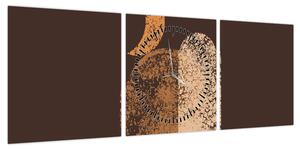 Obraz - Pomarańczowe łuki N⁰2 (z zegarem) (90x30 cm)