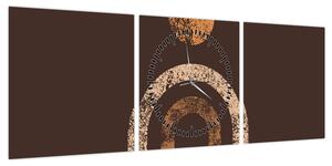 Obraz - Pomarańczowe łuki N⁰1 (z zegarem) (90x30 cm)