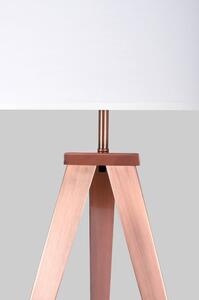 Lampa stojąca z metalowymi nogami w kolorze miedzi i białym kloszem Bonami Essentials Kiki