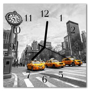Zegar szklany kwadratowy Taxi