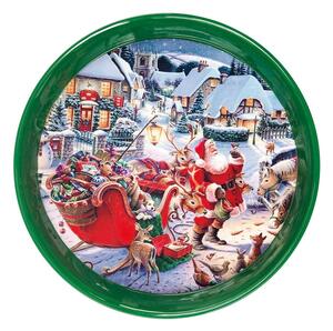 Okrągła zielona taca ze świątecznym motywem Brandani, ⌀ 38 cm