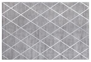 Dywan wiskozowy jasnoszary geometryczny wzór w romby 140 x 200 cm Atike Beliani